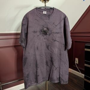 Noah NYC Purple Tie-Dye Jolly Roger Embroidery 777 Print T-shirt